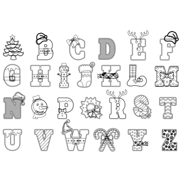 Sticker de bordado (Abecedario de navidad)