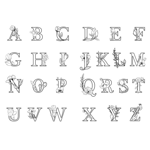 Sticker de bordado (Abecedario flores)