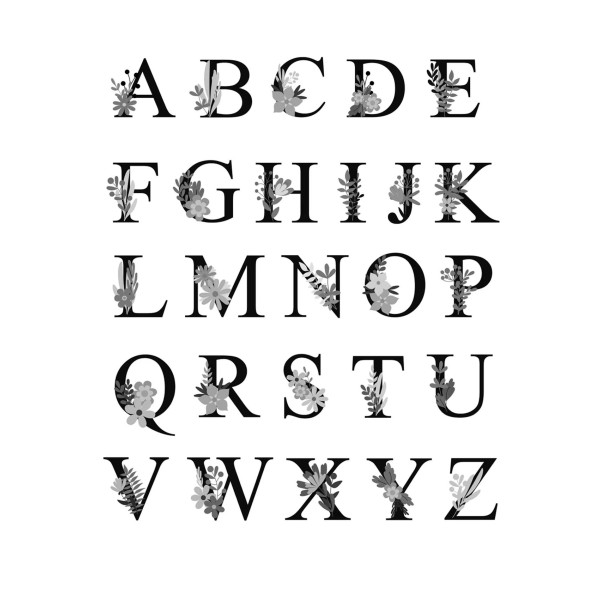 Sticker de bordado (Abecedario relleno)